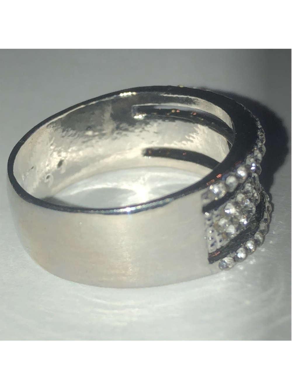Elegant Silver Tone Rhinestone Band Boho Ring - Picture 3 of 7